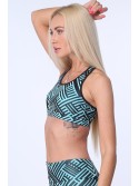 Top sport cu forme geometrice, turcoaz MR15501 - Magazin online - Boutique